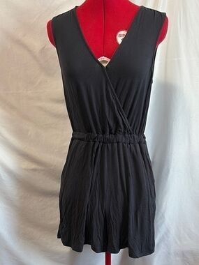 Black Sleeveless Wrap Romper